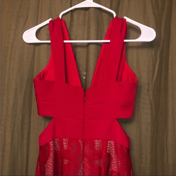 bcbgmaxazria prom red cut out lace Maryline dress xs - Picture 4 of 7